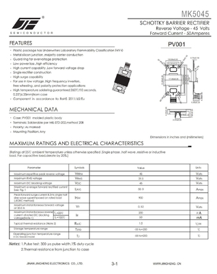 MK4045 40A 45V Schottky-Diodenmodul mit planarer Siliziumstruktur in PV-Box